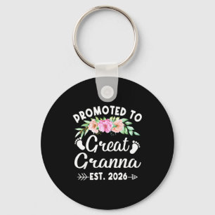 Womens promoted to great granna est 2026 mothers keychain