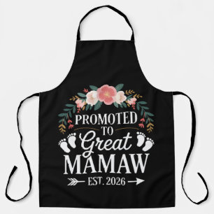 Womens Promoted to Great Mamaw Apron