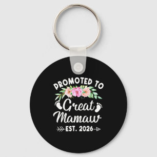 Womens promoted to great mamaw est 2026 mothers da keychain