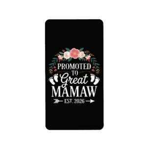 Womens Promoted to Great Mamaw Label