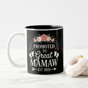 Womens Promoted to Great Mamaw Two-Tone Coffee Mug
