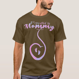 Womens Promoted To Mommy 2023 Gender Reveal Party  T-Shirt