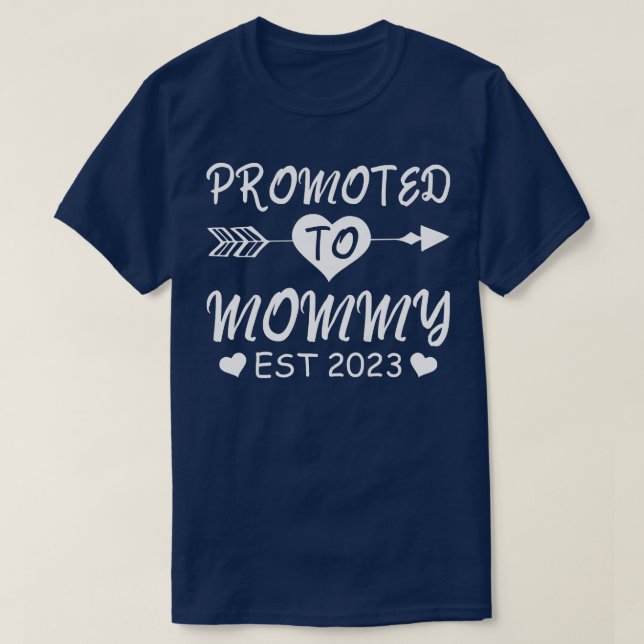 Womens Promoted To Mommy EST 2023 Gender Reveal Pr T-Shirt (Design Front)