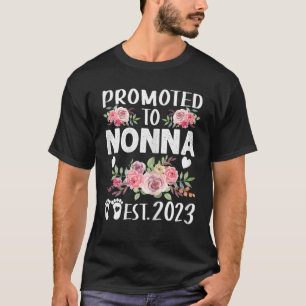 Womens Promoted To Nonna Again 2023 Floral Mother' T-Shirt