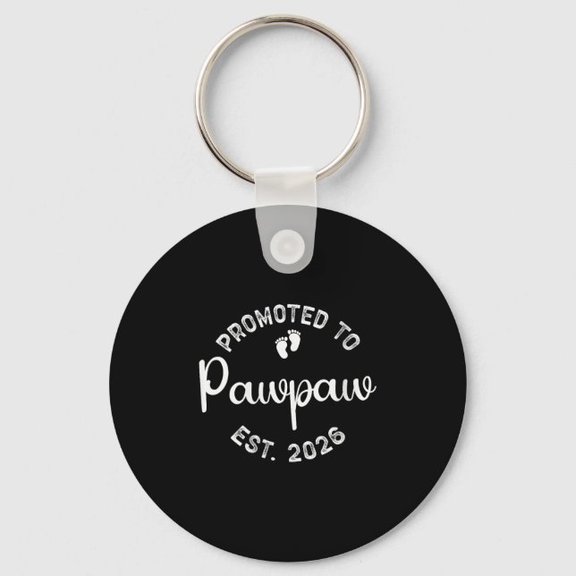 Womens Promoted To Pawpaw Est. 2026 First Time Gra Keychain (Front)