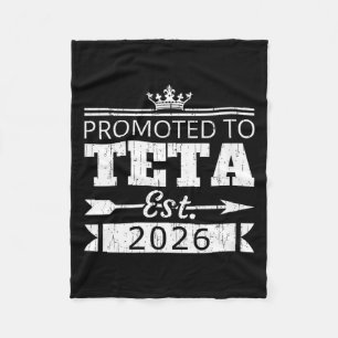Women's promoted to teta est 2026 new aunt reveal fleece blanket