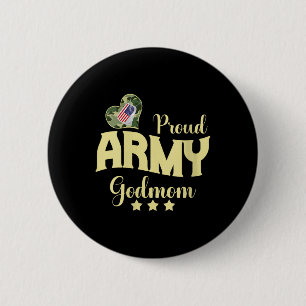 Womens Proud Army Godmom Camouflage Dog Tag Family 2 Inch Round Button