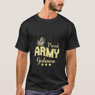 Womens Proud Army GODMOM Camouflage Dog Tag Family T-Shirt