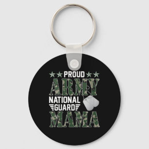 Womens Proud Army National Guard Mama Military Fam Keychain