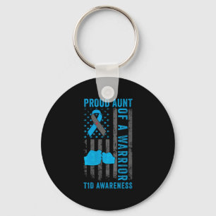 Womens Proud Aunt Of A T1d Warrior Type 1 Diabetes Keychain