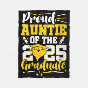 Womens Proud Auntie Of 2025 Graduate Awesome Famil Fleece Blanket
