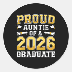 Womens Proud Auntie Of A 2026 Graduate Shirt Cl 20 Classic Round Sticker