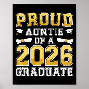 Womens Proud Auntie Of A 2026 Graduate Shirt Cl 20 Poster