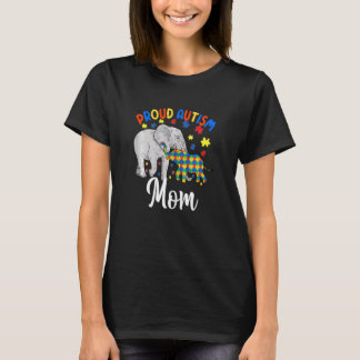 Womens Proud Autism Elephant Son Daughter Kids Mom T-Shirt