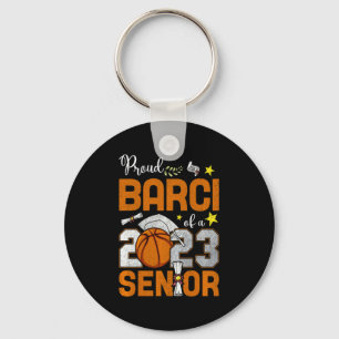 Womens proud barci of a 2023 senior basketball gra keychain