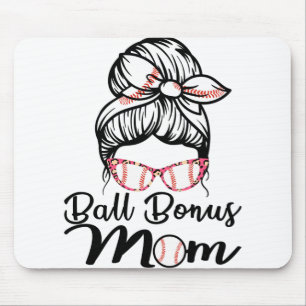Womens Proud Baseball Softball Bonus Mom Mouse Pad