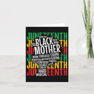 Womens Proud Black Mom Juneteenth Mothers Day Blac Card