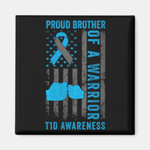 Womens Proud Brother Of A T1d Warrior Type 1 Diabe Magnet