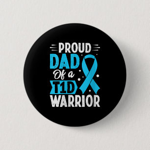 Womens Proud Dad T1d Warrior V-neck 2 Inch Round Button
