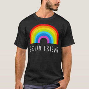 Womens Proud friend  LGBTQ ally gay pride VNeck1  T-Shirt