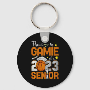 Womens proud gamie of a 2023 senior basketball gra keychain