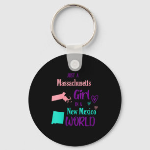 Womens Proud Girl Just A Machusetts Girl In A New  Keychain