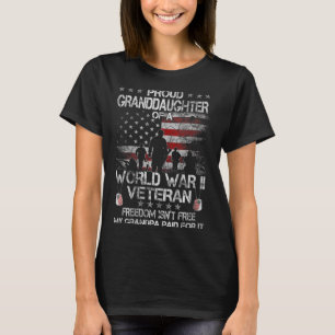 Womens Proud Granddaughter Of A Wwii Veteran Us Fl T-Shirt