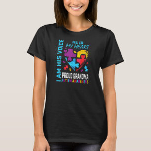 Womens Proud Grandma Autism Awareness Grandson Puz T-Shirt