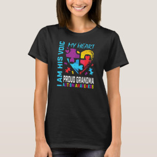 Womens Proud Grandma Autism Awareness Grandson Puz T-Shirt