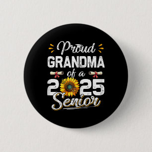 Womens Proud Grandma Of A Cl Of 2025 Senior Retro 2 Inch Round Button