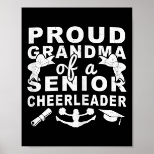 Womens Proud Grandma Of A Senior Cheerleader Gradu Poster