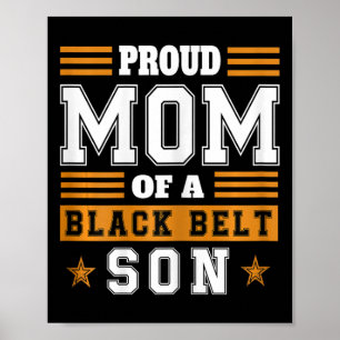 Womens Proud Karate Mom Black Belt Son Martial Art Poster