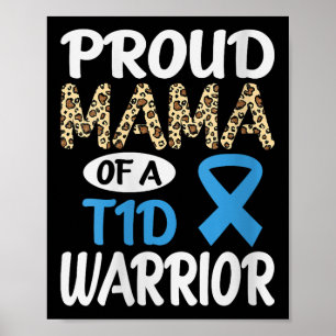 Womens Proud Mama Of A T1d Warrior V-neck Poster