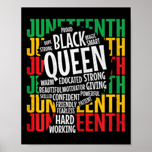 Womens Proud Melanin Mom Juneteenth Black Queen Af Poster