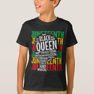 Womens Proud Melanin Mom Juneteenth Black Queen Af T-Shirt