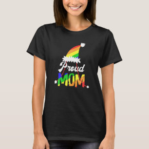 Womens Proud Mom Lgbt Pride Lesbian Gay Mom Christ T-Shirt