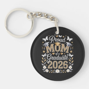 Womens Proud mom of a 2026 Graduate Keychain