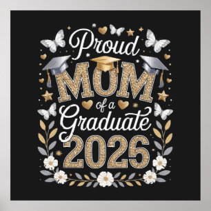 Womens Proud mom of a 2026 Graduate Poster