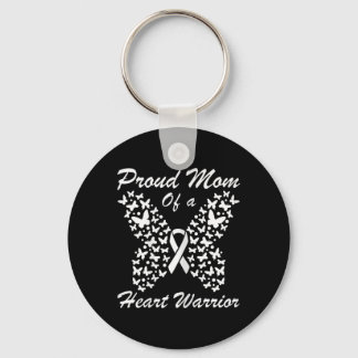 Womens Proud Mom Of A Heart Warrior Heart Disease  Keychain