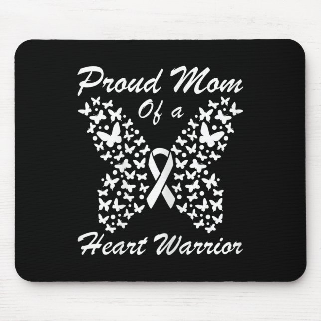 Womens Proud Mom Of A Heart Warrior Heart Disease  Mouse Pad (Front)