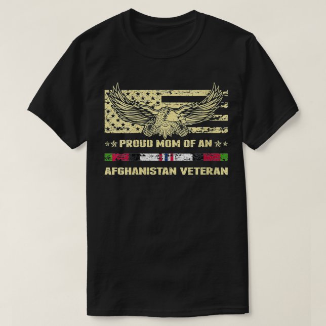 Womens Proud Mom Of an Afghanistan Veteran Militar T-Shirt (Design Front)