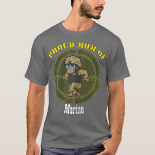 Womens Proud Mom of Marine T-Shirt