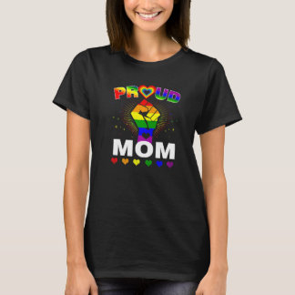 Womens Proud Mom Rainbow Lgbt Gay Pride Month T-Shirt