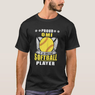 Womens Proud Omi Of An Awesome Softball Player Sof T-Shirt