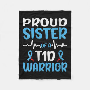 Womens Proud Sister Of A T1d Warrior V-neck  Fleece Blanket