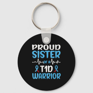 Womens Proud Sister Of A T1d Warrior V-neck  Keychain