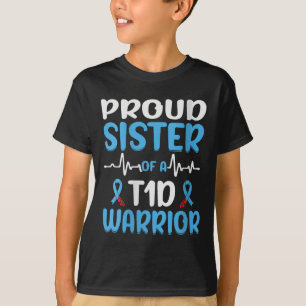 Womens Proud Sister Of A T1d Warrior V-neck T-Shirt