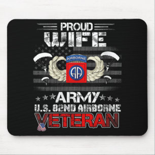 Womens Proud Wife Army Us 82nd Airborne Veteran Fl Mouse Pad