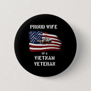 Womens Proud Wife Of A Vietnam Veteran T Shirt V-n 2 Inch Round Button