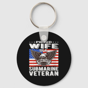Womens Proud Wife Of Us Submarine Veteran Patrioti Keychain